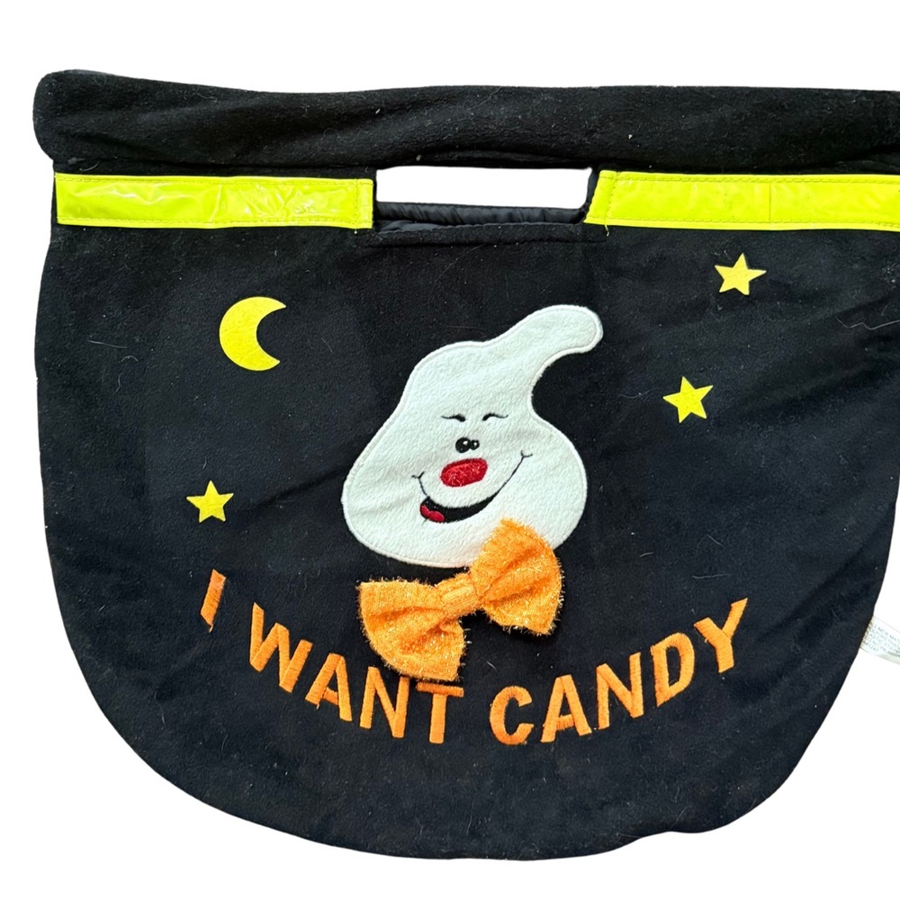 Boutique Black Halloween‎ Tote with Ghost Design Trick or Treat 16x14
